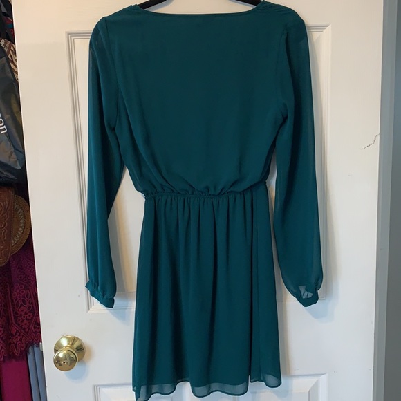 Express Forest Green Long Sleeve Dress - Picture 5 of 5